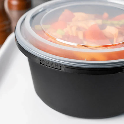 44 oz. Round Container, Tamper Resistant, Black Bottom and Clear Lid  – black clear - Image 2