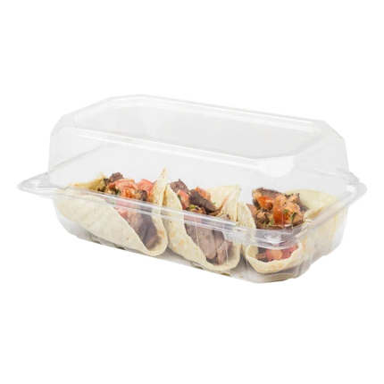 9" x 5" PET Hinged Container, Clear – clear - Image 1