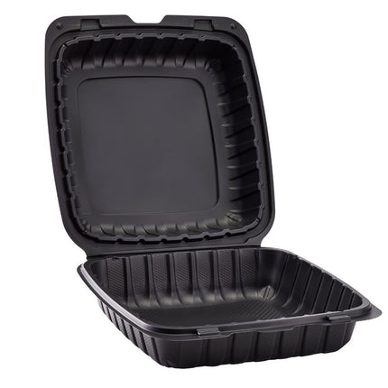 9" x 9" MFPP Hinged Container, Vented, Black – black - Image 5