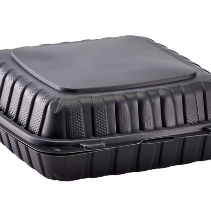 9" x 9" MFPP Hinged Container, Vented, Black – black - Image 4