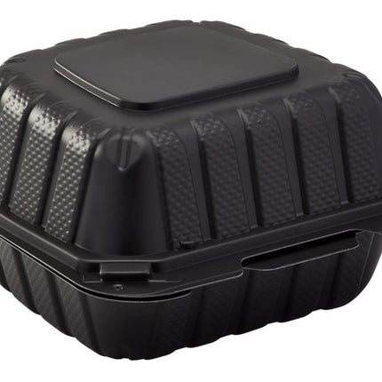 6" x 6" MFPP Hinged Container, Vented – black - Image 2