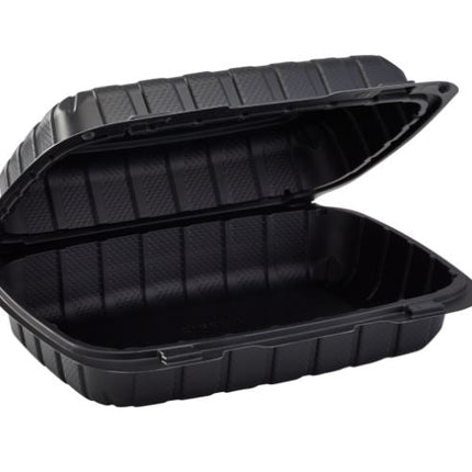 9" x 6" MFPP Hinged Container, Vented – black - Image 1
