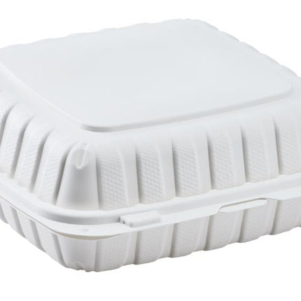 9" x 9" MFPP Hinged Container, Vented, White - Image 5