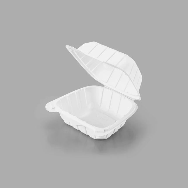 6" x 6" MFPP Hinged Container, Vented – black - Image 1