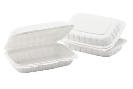 9" x 6" MFPP Hinged Container, Vented – white - Image 3