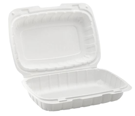 9" x 6" MFPP Hinged Container, Vented – white - Image 2