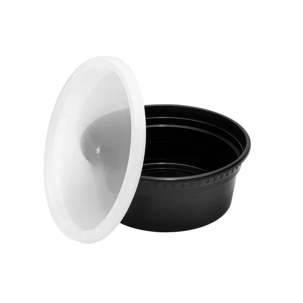 Deli Containers with Lids, Black, Injection Molded PP – clear - Image 2