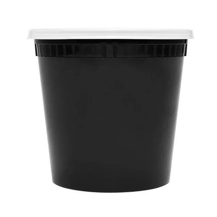 Deli Containers with Lids, Black, Injection Molded PP – clear - Image 4