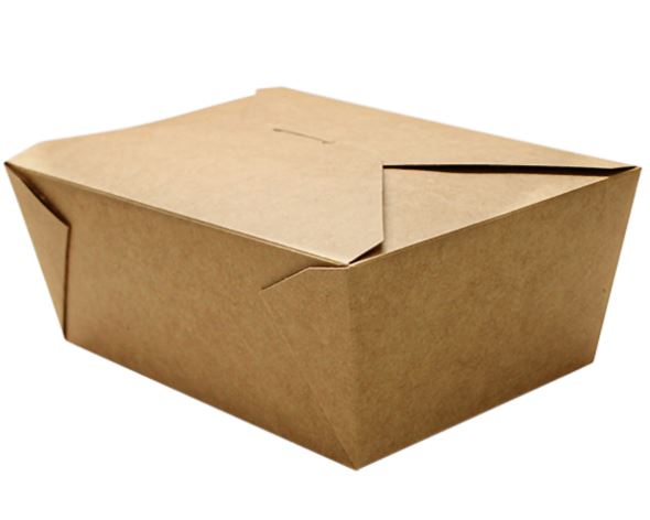 Paper Folded Take Out Boxes, #3, Kraft, 76 fl oz – kraft brown - Image 1