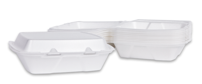 9" x 9" Foam Hinged Container, White – white - Image 2