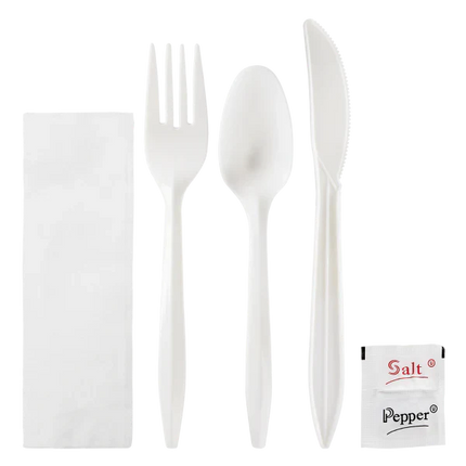 Cutlery Kit, 6 Piece, PP, Wrapped – black - Image 4