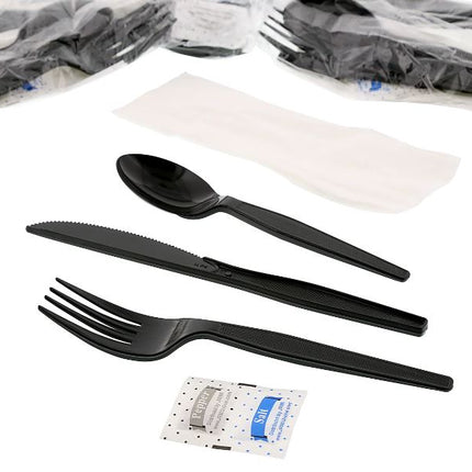 Cutlery Kit, 6 Piece, PP, Wrapped – black - Image 2