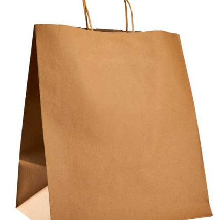 Paper Bag with Handles, Kraft, Large 12" x 9" x 15.75" - Image 2