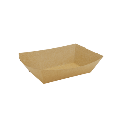 Paper Food Tray, Compostable, Kraft – kraft brown - Image 3