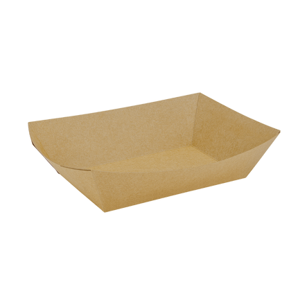 Paper Food Tray, Compostable, Kraft – kraft brown - Image 4
