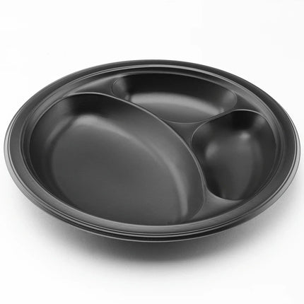 Round Plate, Black PP (Multiple Sizes) – black - Image 3