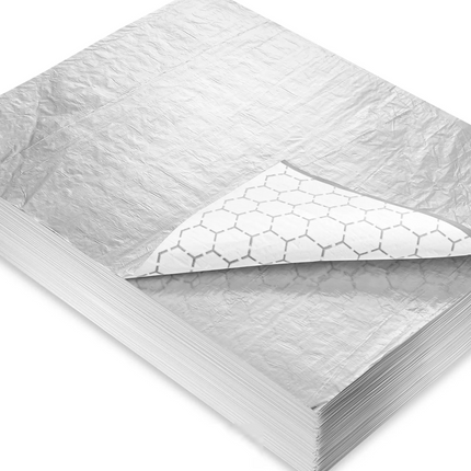 Insulated Aluminum Foil Sheet, 14"x16"  – silver / white honeycomb - Image 1