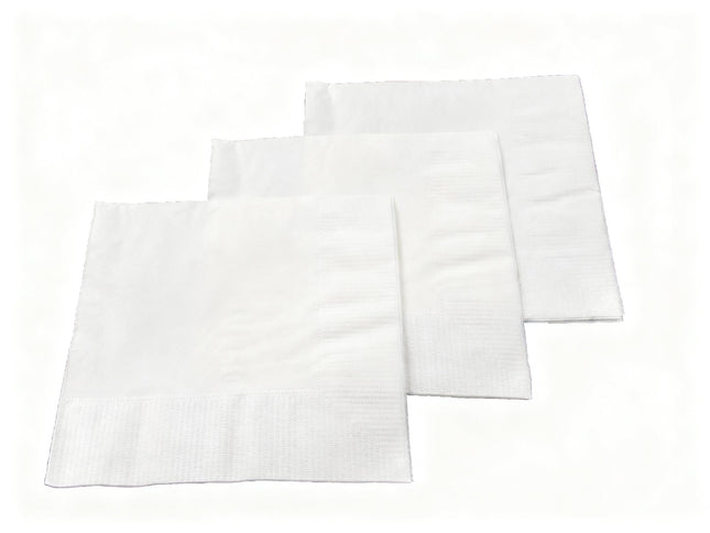 10" x 10" Premium Beverage Napkin, White, 2-Ply - Image 1