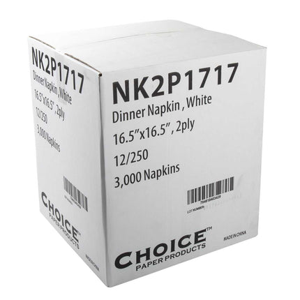 16.5" x 16.5" Dinner Napkin, White, 3-Ply, 1/4-Fold – white - Image 4