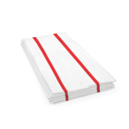 Antimicrobial Foodservice Towel 12"x24"- white with red text - Image 1