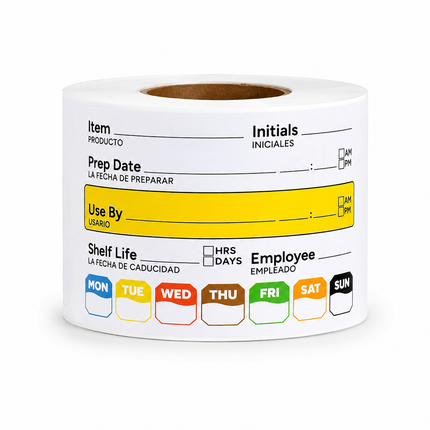 Food Rotation Label 2" x 3"Black and White – black white - Image 1