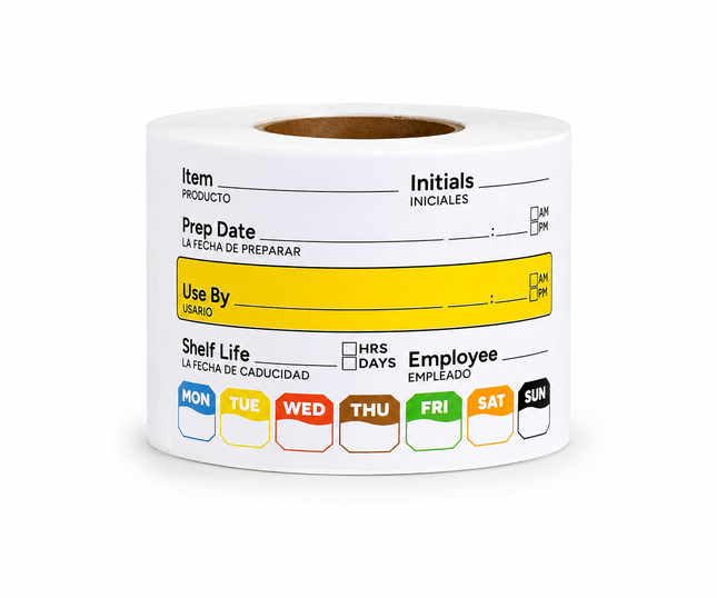 Food Rotation Label 2" x 3"Black and White – black white - Image 1