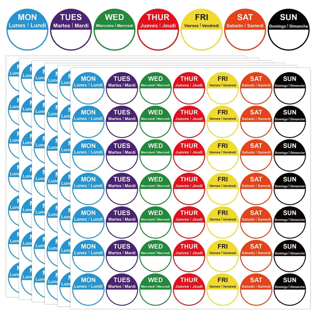 Day Dot Food Rotation Label 1" Color – Color - Image 1